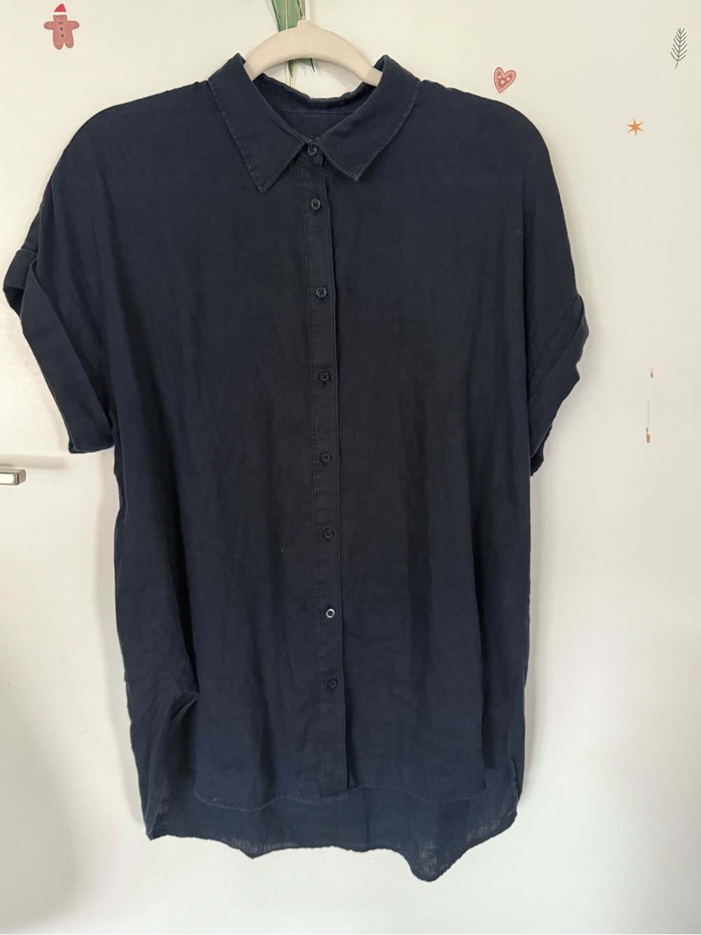 Lauren Ralph Lauren Navy 100% Linen Shirt L